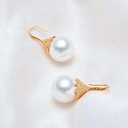 Boucles d'oreilles pendantes ZOCA luxe Design Simple 925 en argent Sterling coquille naturelle perle d'eau douce doux femmes Boutique bijoux cadeau fête