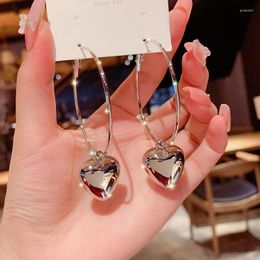 Boucles d'oreilles pendantes ZOSHI personnalité grand cercle pendentif coeur pour femmes mode filles coréennes bijoux conception Simple