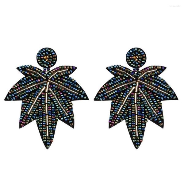 Boucles d'oreilles pendantes Zouchunfu Design Original pour femmes pendentif perles de riz à la main perlé arbre feuilles goutte Oorbellen
