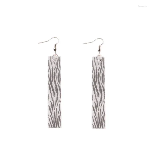 Pendientes colgantes ZWPON ligero Animal estampado de cebra barra Vertical cuero para mujeres joyería de leopardo guepardo al por mayor E6893