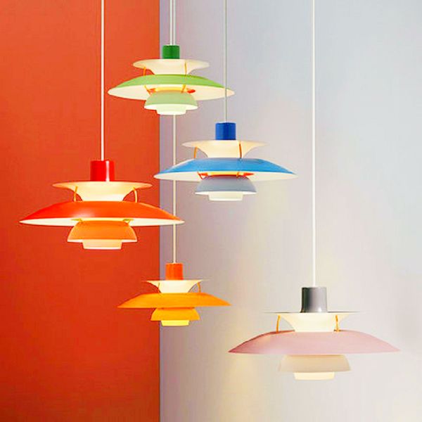 Design danois Ph5 LED Pendant Light Dining Room Room Lamps Kitchen Island Bar Hanghing Lamp Bedroom Luster Colorful Umbrella Droplamp