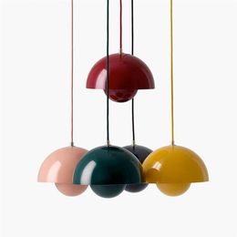 Lámpara colgante de diseño danés Verner Panton, maceta, lámpara colgante amarilla, luces de noche minimalistas creativas para dormitorio de niños, lámpara 296c