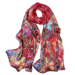 DANKEYISI Mulberry longue écharpe femmes foulard en soie marque de luxe écharpe châle foulards en soie longs châles imprimés couverture de plage 240111
