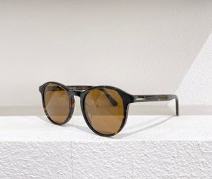 Dante classique havane foncé ronde hommes lunettes de soleil 0834 mode nuances UV400 lunettes de Protection avec étui
