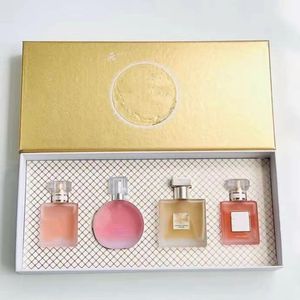 Daoly life Kit de parfum Parfum Bouteille en verre givré 4 * 25ML chance n ° 5 paires kit de parfums co/co pour femme odeur durable livraison rapide et gratuite