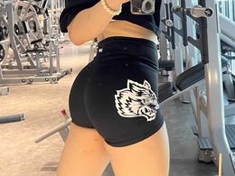 Darcsport Wolf Head Cintura alta Honey Peach Hips Fitness Sports Shorts Mujer Verano Nude Tight Yoga Hot Pants