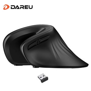 Dareeu Ergonomische verticale draadloze muis 2.4 GHz optische huid 6 knoppen Comfortabele gamingmuizen met instelbare DPI-computer