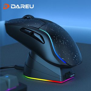 Dareu PC Gaming Mouse Trimode Connect Bluetooth Wired 24G Wireless Sume With Wired Base KBS Mous pour ordinateur portable pour ordinateur portable 240419