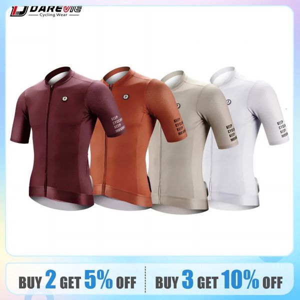 Darevie Cycling Jersey Fashion Femmes Cycling Jersey Spf 50 Man Bike Jersey High Quality Breathable Cycling Shirt Mtb Road 240411