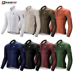 Darevie Cycling Jersey Long Summer Pro Aero Slim Fit Sleeves Men Femmes Breathable Man Maillot 240426