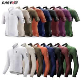 Darevie Cycling Jersey Slim Fit SPF 50 Men vrouwen lange mouwen hoge kwaliteit ademende man Maillott 240311