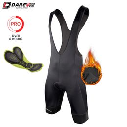 DaVie Winter Cycle Termal Bab Bib Shorts Mens Gel Gel 6 horas Pantalones cortos para hombres con soporte de 7 cm adecuado para 5-15 Winter Warmth 240425