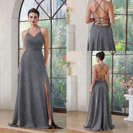 Dark Backless Grey Sexy Babynice Evening Dresess A Line Sleeveless Neck Appliques Beads Long Party Ocn Gowns Prom Wears Bridesmaids Dress Bm3218 0520