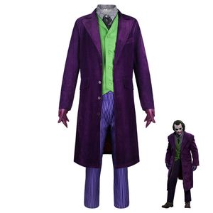 Dark Batman Knight Cosplay Purple Clown Heath Ledger costume épaissis de veste uniformes pour la danse d'Halloween