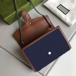 Bolsos de hombro de órgano de jacquard azul oscuro para mujer Protección del medio ambiente Lavado con agua Bolso cruzado de mezclilla Ribete de cuero marrón Monederos con cremallera Monedero de tarjeta de moda superior