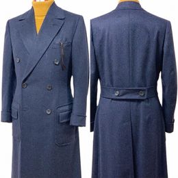 Bleu foncé moderne nouvelle arrivée hommes manteau sur mesure une pièce hommes blazer pardessus veste hiver mariage marié casual bal sur mesure g8J7 #