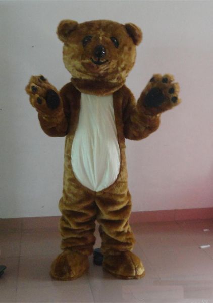 Costumes de mascotte d'ours brun foncé Thème animé Ours en peluche Cospaly Dessin animé mascotte Personnage adulte Halloween Carnaval Costume de fête