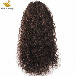 Extensiones de cabello rizado de Color marrón oscuro n. ° 2, cola de caballo con cordón de cabello humano Remy con clips, rizo suelto ondulado de 10-30 pulgadas