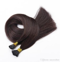 color marrón oscuro prebonded I Stick Tip Brasil Remy Human Hair Extension 05G Strand 2 300Strands 150G9460324