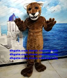Donkerbruine leeuwin mascotte kostuum luipaard panter pard cougar cheetah volwassen karakter jaarlijkse bijeenkomst uitvoerende kunsten zx598