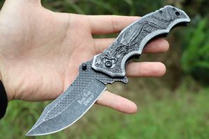 Couteau pliant tactique Dark Dragon 440c Stone Wash Lame Acier Handle Camping Hunting Assistage Flipper Pocket Couteaux