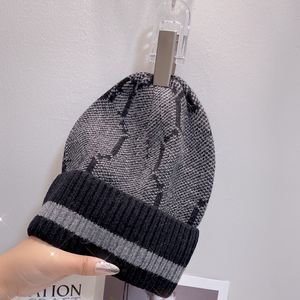 Donkergrijze zwarte wol zachte vorm gebreide beanie hoed/schedel petten unisex winter warme casual hoeden