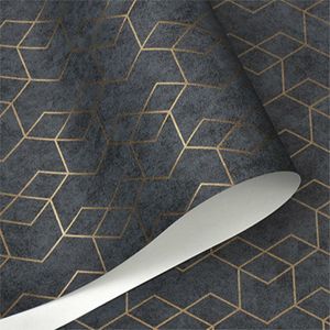 Donkergrijs Geometrisch Behang Rol Zwart Grijs Behang Modern Design Slaapkamer Woonkamer Achtergrond Thuis Muur Decor2578