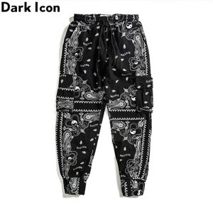 Donkere icoon bandana jogging broek mannen vrouwen elastische taille zijkant zakken men039s broek broek broek cx2007295791312