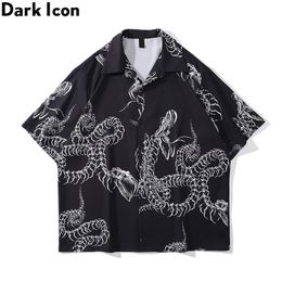 Donker icoon skelet Dragon Men S shirt zomer dun materiaal heren polo s 220728