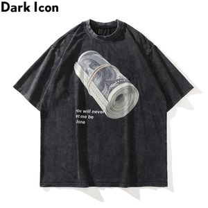 Dark Icoon Amerikaanse Dollar Oversized Hip Hop T-shirt Mannen 2022 Zomer Heren T-shirt Katoenen T-shirts