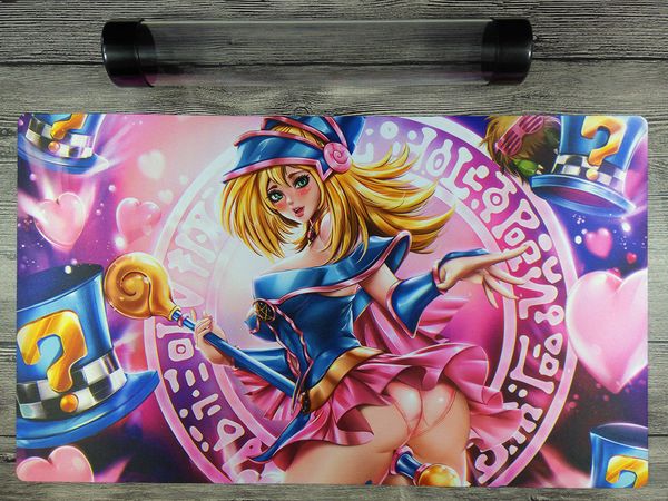 Dark Magician Girl YuGiOh Duel Battlefield 1P Tapete de juego TCG CCG Mat Free Best Tube