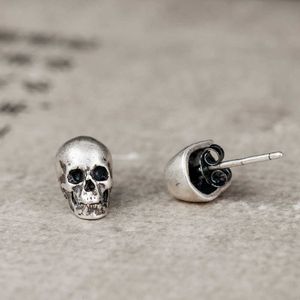 Dark Night s925 Sterling zilveren schedel persoonlijkheid kleine oorbellen punk stijl gebruikte oorbellen