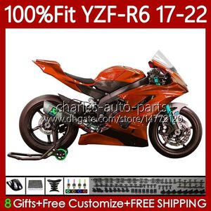 Dark Orange Injection Coroins de carénage pour Yamaha YZF600 YZF R6 R6 R6 R 6 600 CC YZFR6 17 18 19 2020 2021 2022 Body 119No.200 YZF-R6 2017-2022 YZF-600 2017 2017 2018 20 21 22 Carrosserie OEM