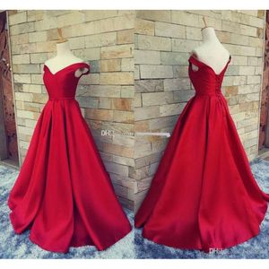 Donker rood eenvoudig prom -jurken Lange formele optocht met riem sexy V nek open rug vintage feest avondjurken ba Intage