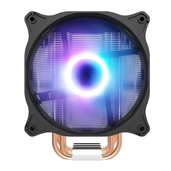 DarkFlash Darkair Refroidisseur de processeur 4 caloducs ventilateur dissipateur thermique avec 120 mm arc-en-ciel LED 4 broches radiateur de refroidissement d'ordinateur pour LGA775/115x/AM3/AM2 - A