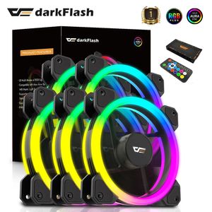 Darkflash DR11 RGB PC-behuizing Fans Kits 6-pins dubbele ring ARGB-koeling voor desktopcomputer 240314