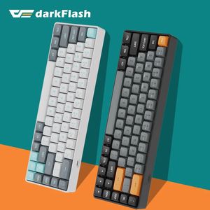 Darkflash GD68 clavier mécanique 68 touches Bluetooth USB TypeC filaire et 24 commutateurs rouges sans fil pour PC portable téléphone 231228