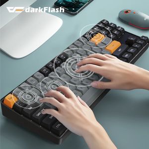 Darkflash GD89 mechanisch toetsenbord 89 toetsen USB Type-C bedraad en 2.4 draadloos rode schakelaar Keboards voor pc, computer en laptop 240304