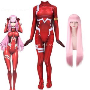 Darling in de Franxx 02 bodysuit jumpsuit nul twee cosplay kostuums anime pruik vrouwen halloween party carnaval kostuum catsuit