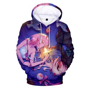 Chéri Dans Le Franxx 3D Imprimer Hoodies Anime Fille Zéro Deux Mode Sweat Hommes Femmes À Capuche Harajuku Cosplay Tops Manteau Unisexe Y0816