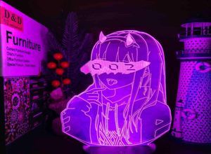 Darling in the Franxx Zero Two 002 3D LED Illusion Night Lights Anime Lamp Lighting voor kerstcadeau9805693