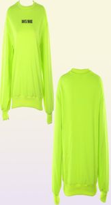 Darlingaga streetwear lâche néon vert sweat-shirt femmes lettre de pull imprimé swetshirts d'hiver décontractés à capuche kpop vêtements t26330314