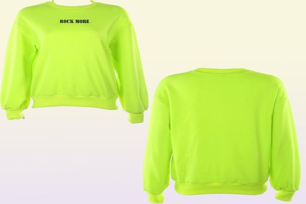 Darlingaga Streetwear lâche néon vert sweat femmes pull lettre imprimé décontracté hiver sweats à capuche Kpop vêtements T28337877