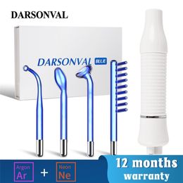 DARSONVAL Aparato Máquina de alta frecuencia Fusión Neón Argón Varitas Eliminar arrugas Acné Masajeador facial Darsonval para cabello 220216