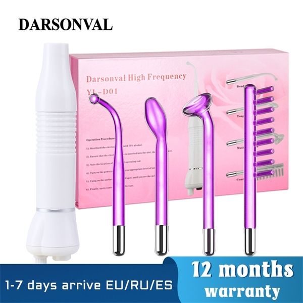 Appareil DARSONVAL Machine à haute fréquence outils d'acné masseur de visage D'arsonval soins de la peau beauté Spa Darsonval pour cheveux 220216