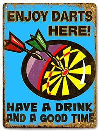 Dart Board Metal Beer Sign Funny Vintage Style Bar Pub Mancave Game Room Wall Decor Metal Painting Metal Poster Metal Plaque