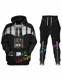 Darth Cos Vader Cosplay Anime Uniforme Impreso en 3D Sudaderas con capucha para hombres Trajes Fi Sudadera Pantalones deportivos Diseño Chándal Conjuntos de 2 piezas 64lh #