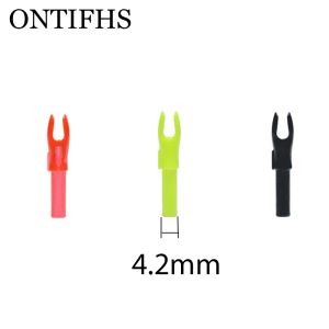 DARTS 100 PCS FLECHA NOCKS 6 COLOR PARA ID 4.2 mm Fibra de vidrio Flecha Carbono Flecha Arco Arco Accesorios de flecha de caza