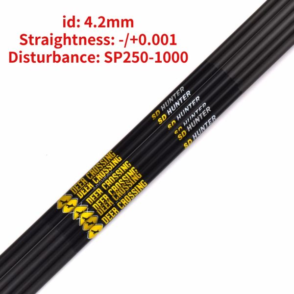 Fléchettes 12pcs + / 0,001 ID 4.2 Spine 250 300 400 500 600 700 800 900 1000 Arbre de flèche en carbone pur Arbre de flèche Arborant le tir à l'arc pour la chasse à l'arc