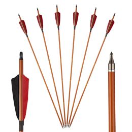 Dardos 6/12/24pcs 31.5 "Archery Twocolor Flechas de carbono mixtas Amo30" OD6.2 mm para compuesto recurve arco de arco